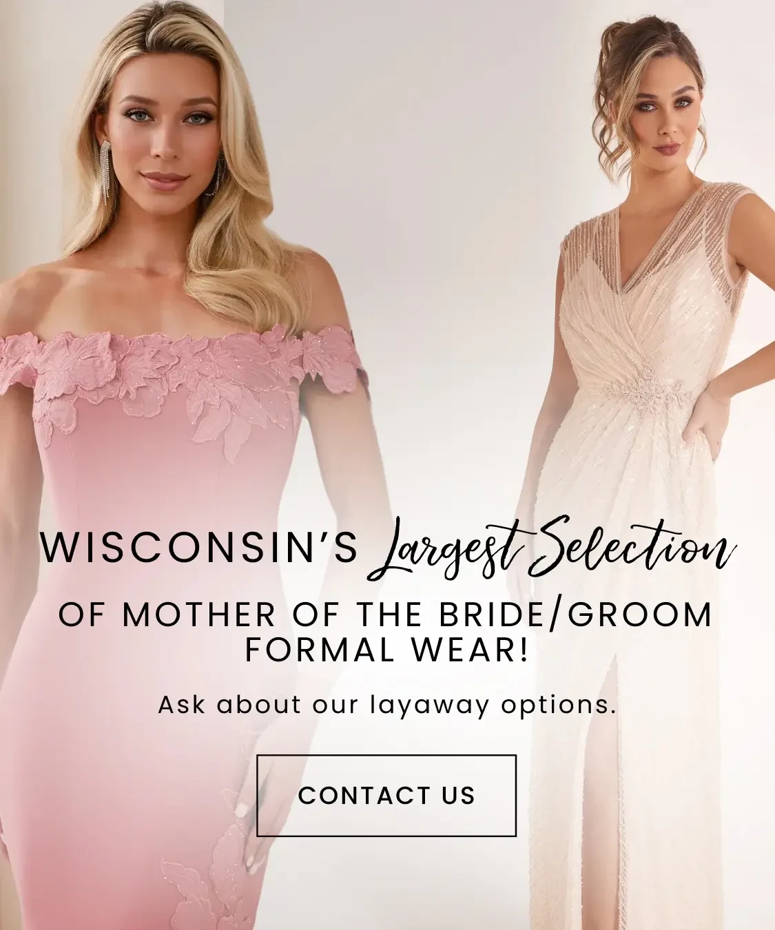 wisconsin's largest selections of mother of the bride/groom formalwear
